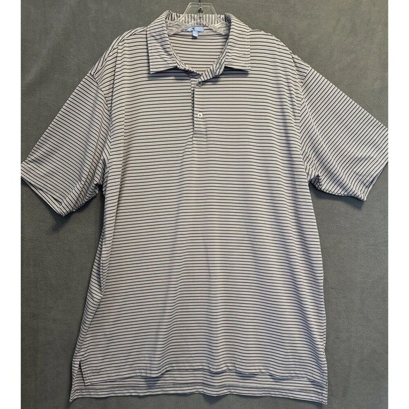 Genteal Performance Polo Shirt Golf Mens Size XXL 2XL Striped Blue Red Stretch‎ - Picture 2 of 8